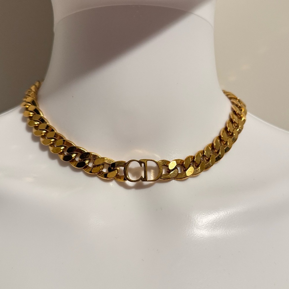 Dior 30 Montaigne Gold Necklace with CD Logo